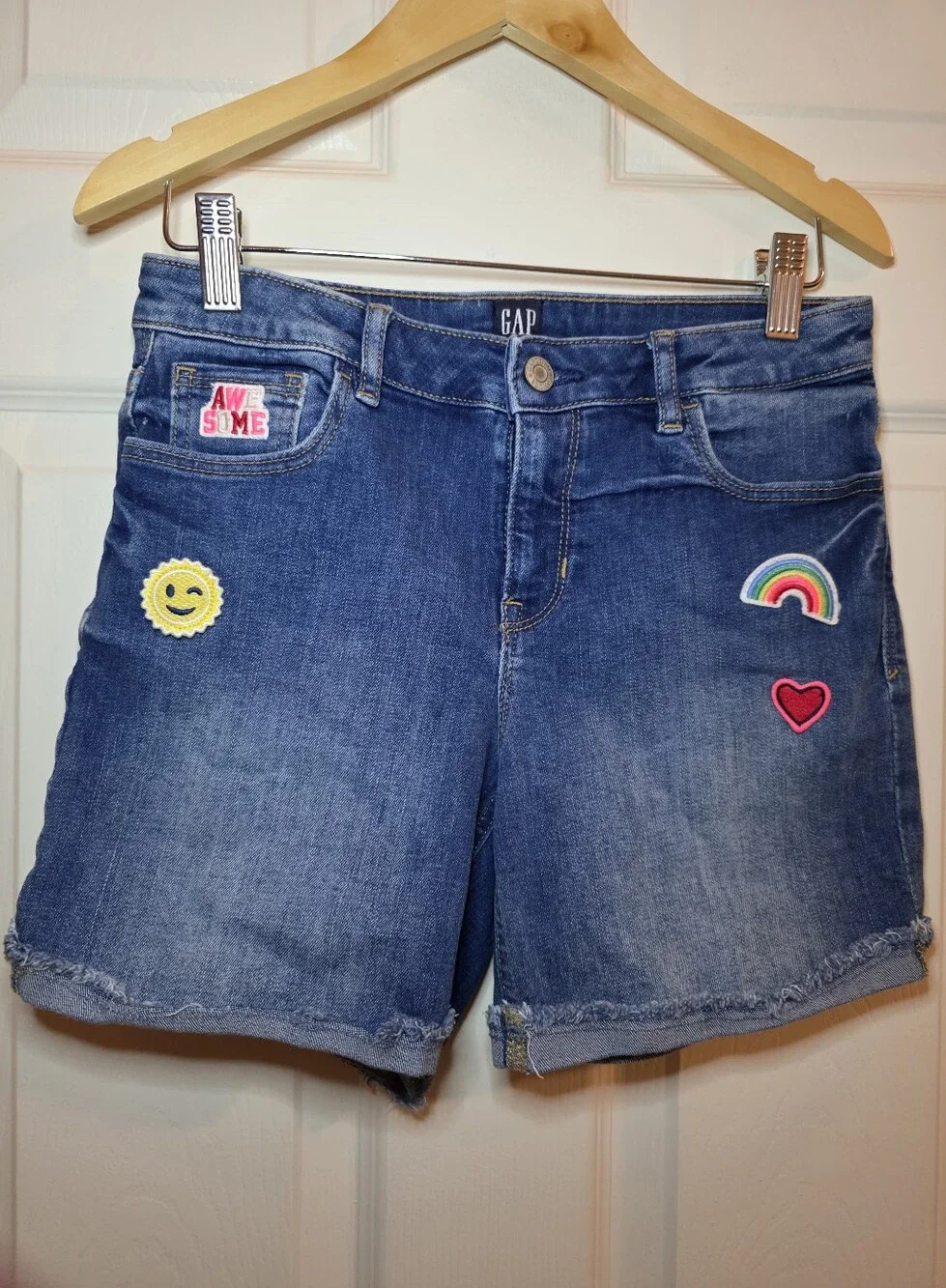 Gap Denim Short Size 14 Stretch Midi Short  Blue Jean Girl